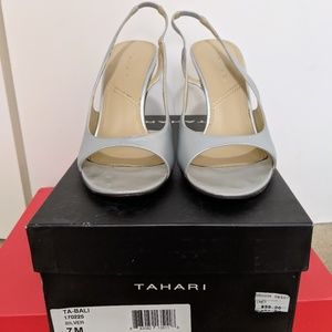 Tahari Slingback Silver Sandal